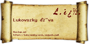Lukovszky Éva névjegykártya