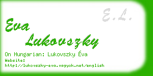 eva lukovszky business card